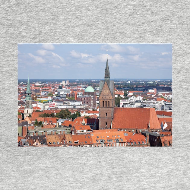 City center with Marktkirche, view from the town hall tower, Hanover, Lower Saxony, Germany by Kruegerfoto